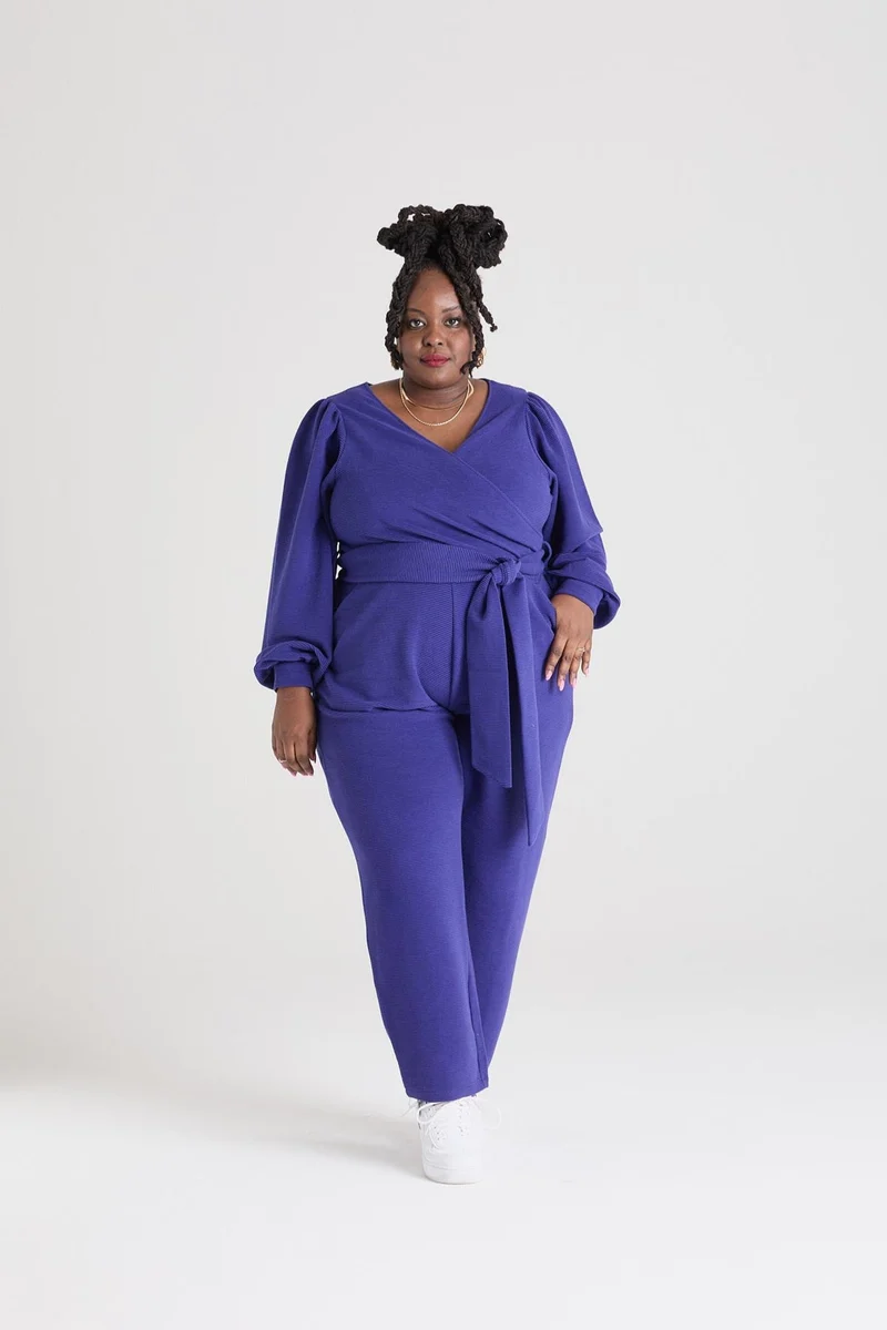 Ottoman Long Sleeve Wrap Jumpsuit - Aretha