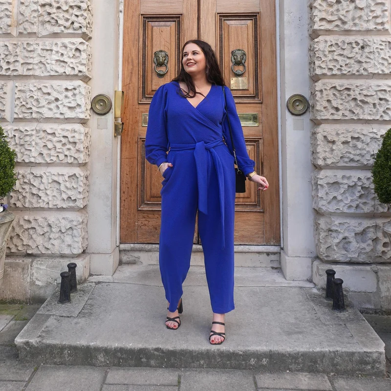 Ottoman Long Sleeve Wrap Jumpsuit - Aretha