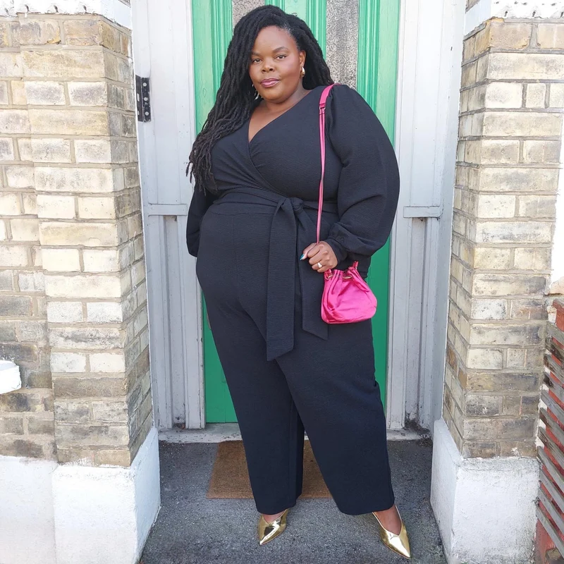 Ottoman Long Sleeve Wrap Jumpsuit - Black