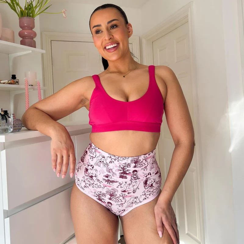 Organic Cotton Full Brief Knickers - Passion au Jardin - L'Amour Rose