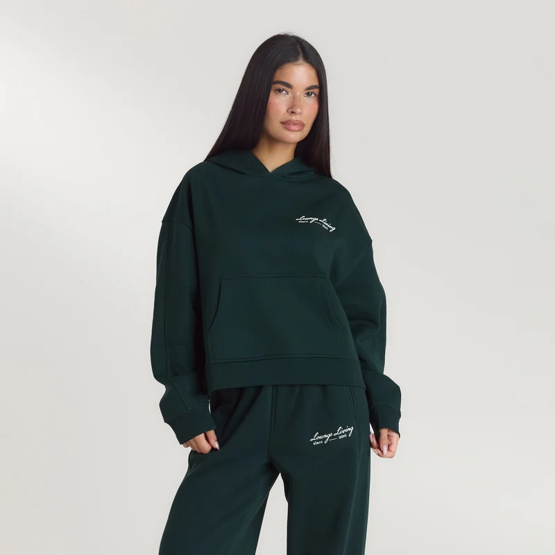 Sweat à Capuche Lounge Living - Vert Forêt
