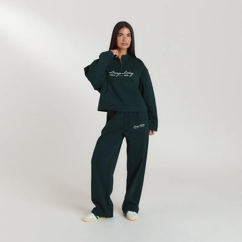 Pull avec Quart de Zip Lounge Living - Vert Forêt