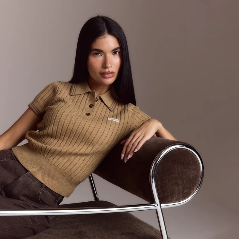 Polo en Maille - Beige
