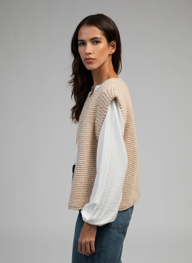CARDIGAN SANS MANCHE LEGRINGOU CH beige