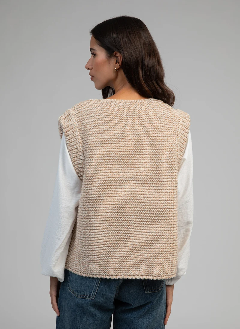 CARDIGAN SANS MANCHE LEGRINGOU CH beige