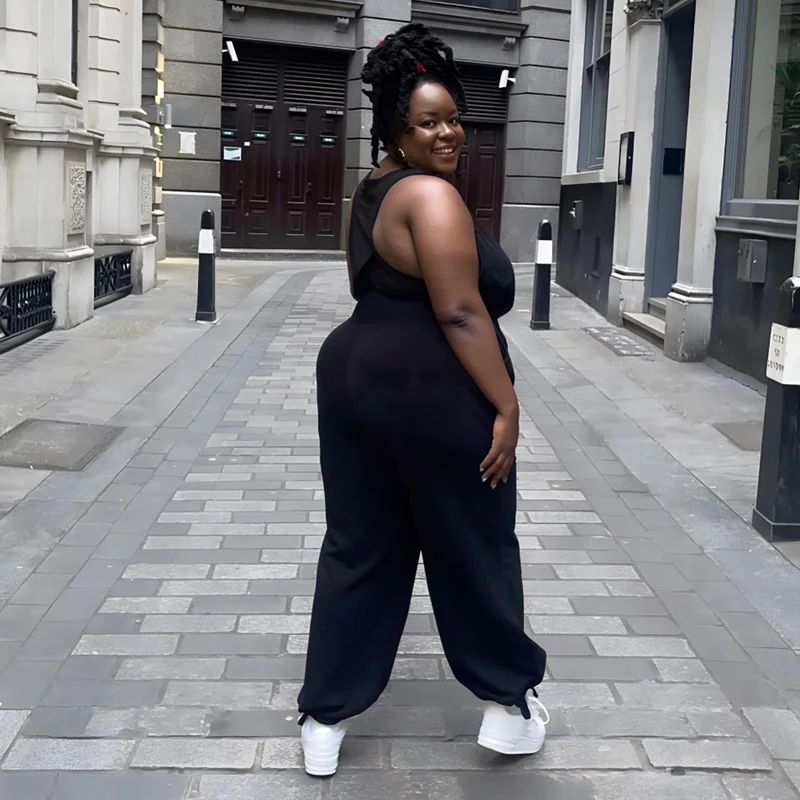 Organic Cotton Adjustable Joggers - Black