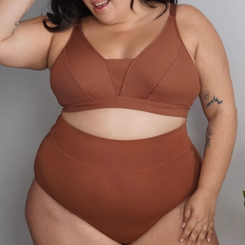 Organic Cotton Super High Waist Knickers - Root Beer
