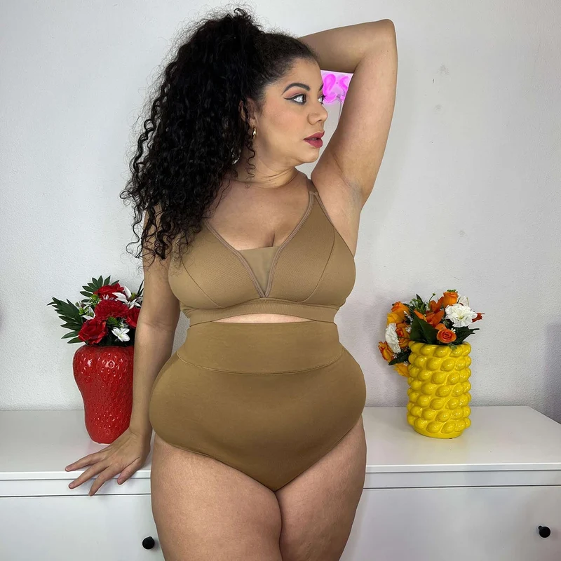 Organic Cotton Super High Waist Knickers - Caramel