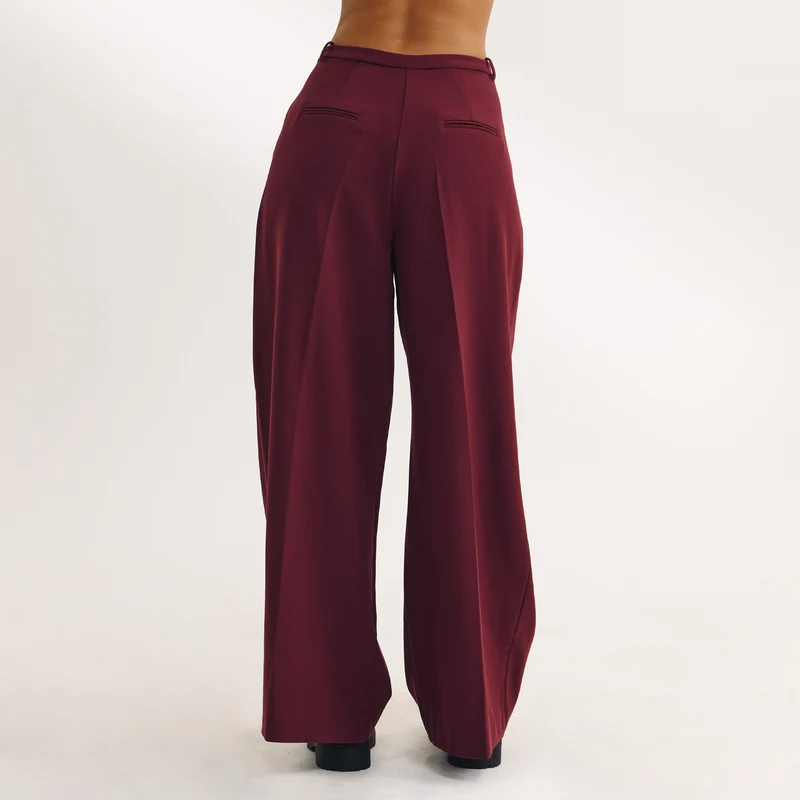 Pantalon Large - Laque cerise