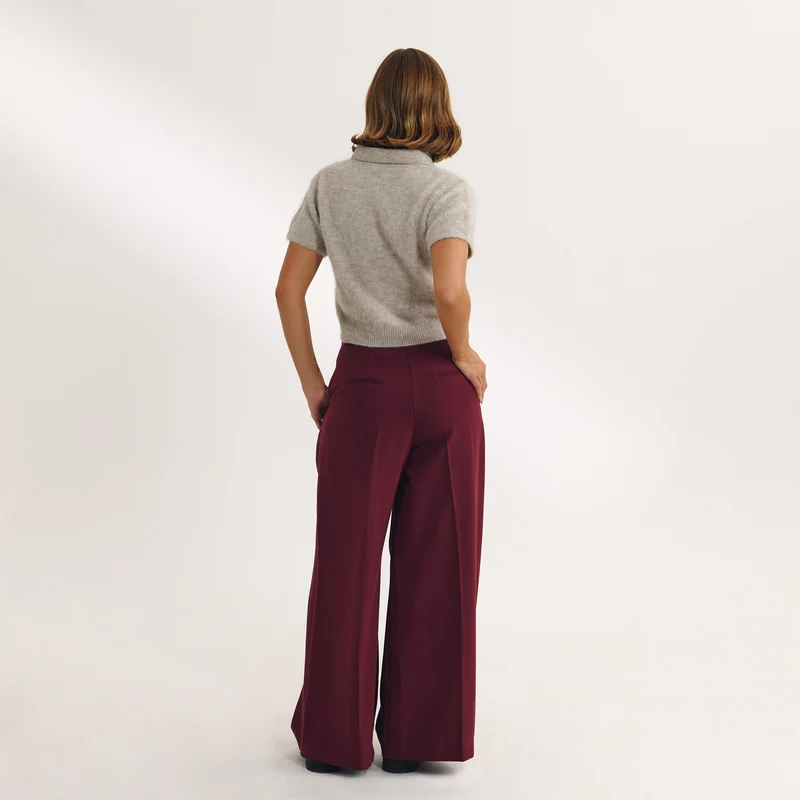 Pantalon Large - Laque cerise