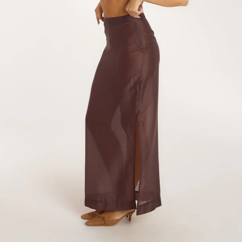 Maxi-Jupe Transparente - Chocolat