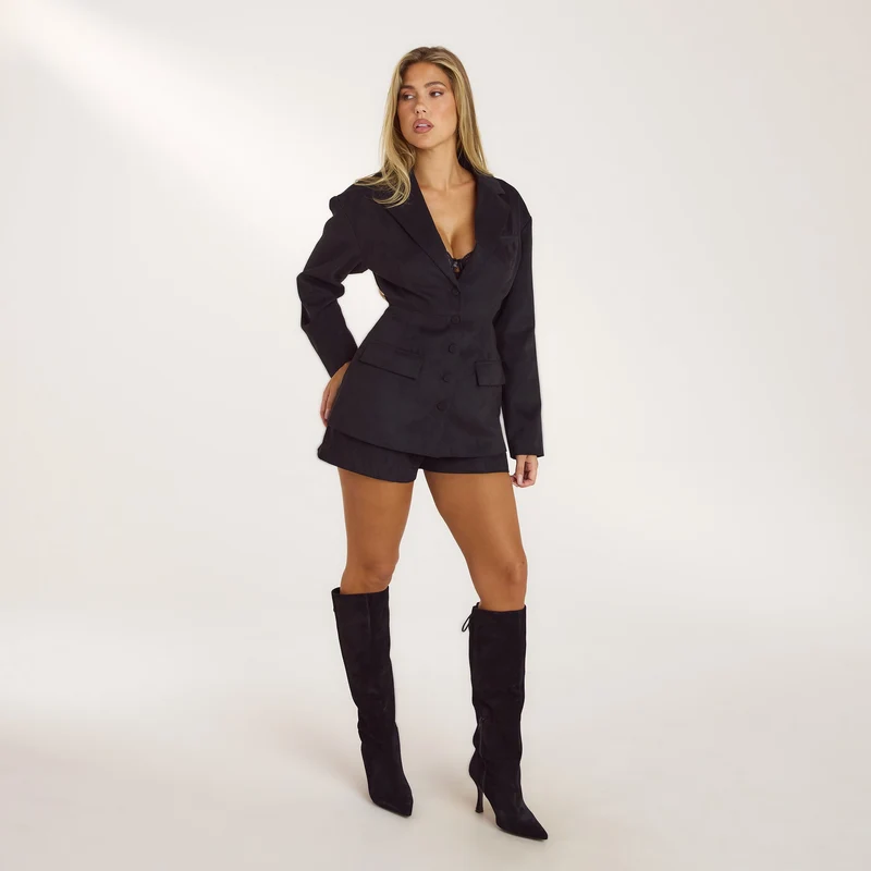 Short en Daim - Noir
