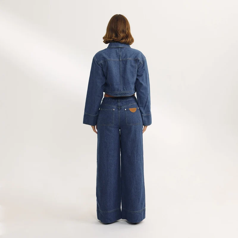 Jean Large Taille Haute - Bleu