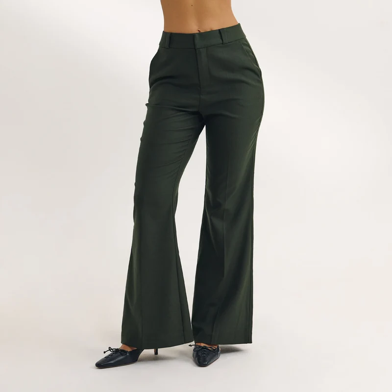 Pantalon Évasé - Vert Foncé