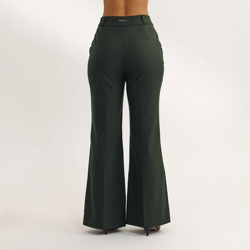 Pantalon Évasé - Vert Foncé