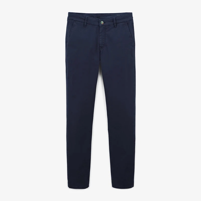 Chino 702 coupe droite confort bleu marine en coton