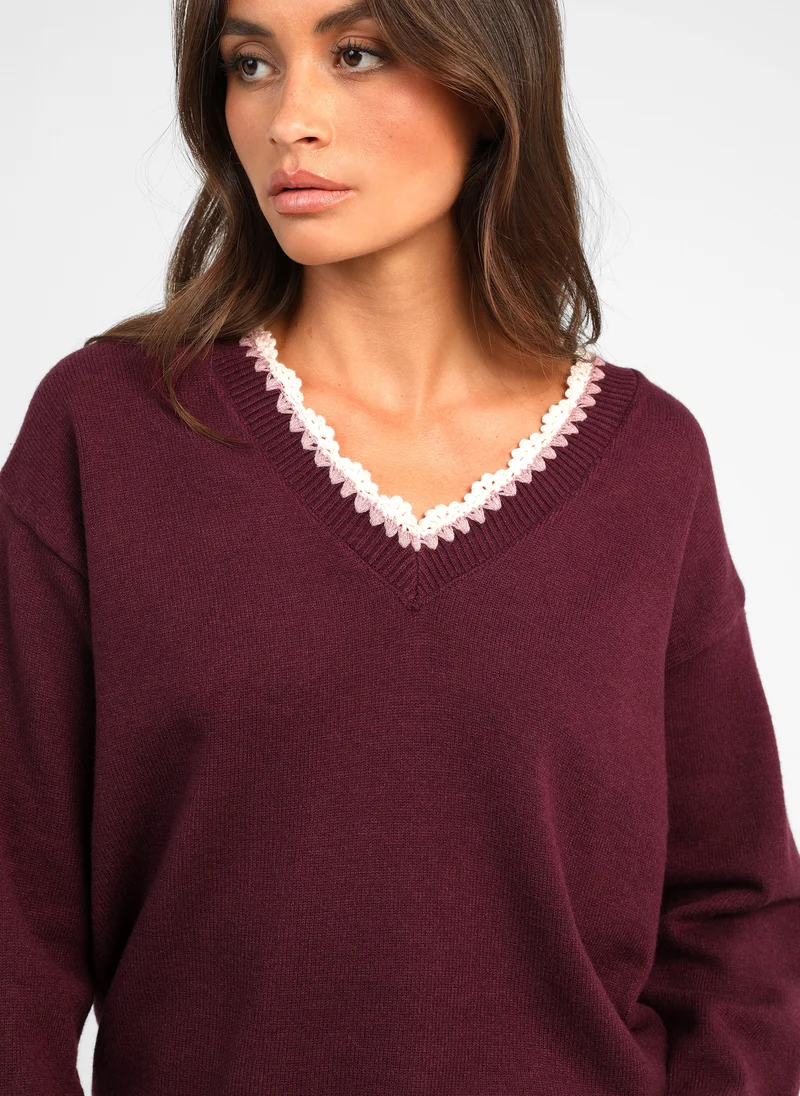 PULL NALEY grenat