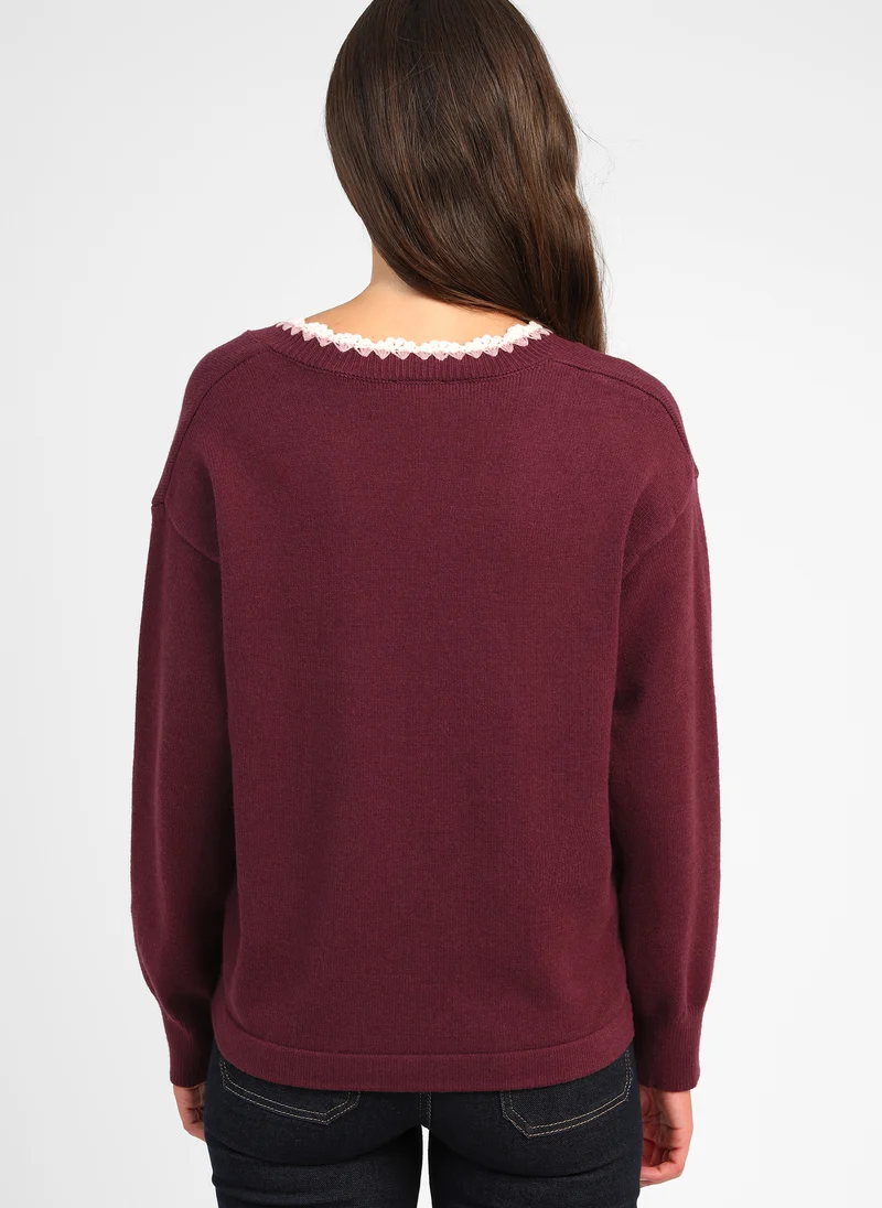 PULL NALEY grenat