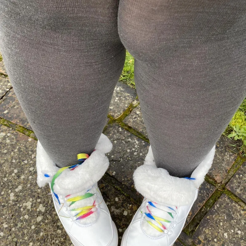 Merino Wool Tights - Silver Lining