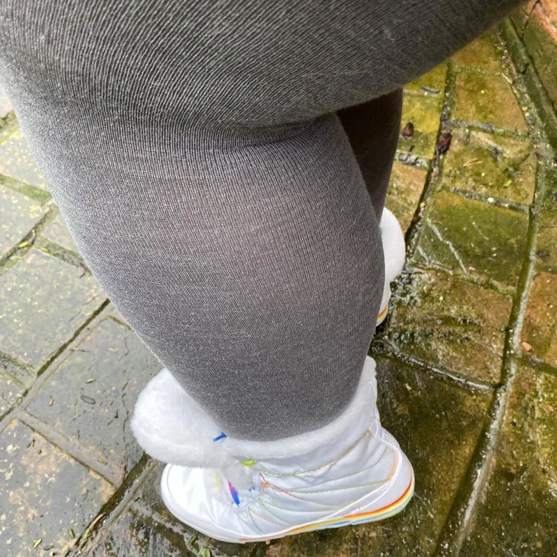 Merino Wool Tights - Silver Lining