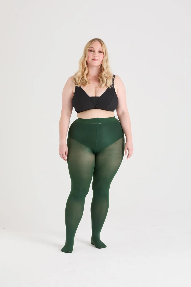 80 Denier Tights - Hit the Bottle Green