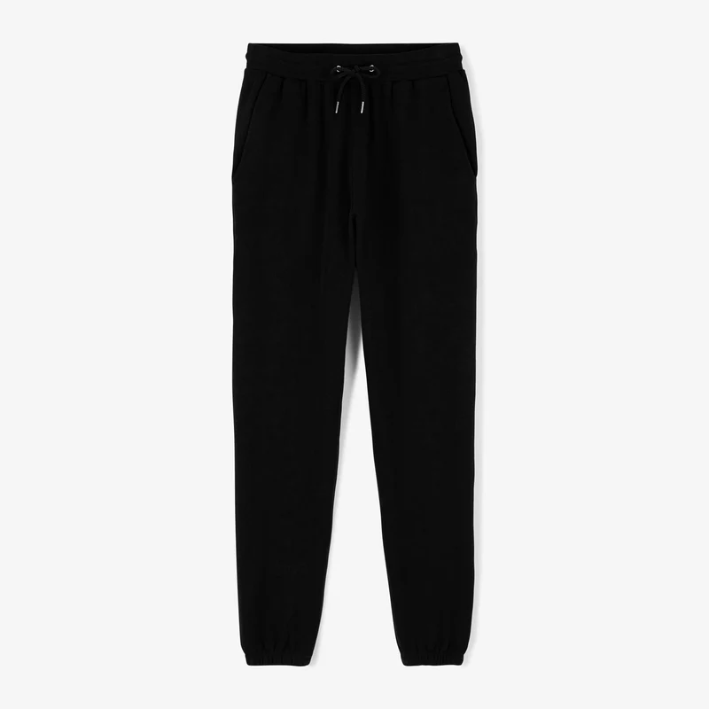 Jogging en molleton gratté noir en coton