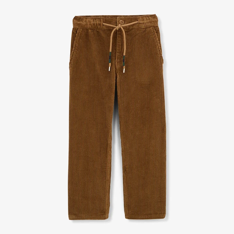 Pantalon 549 velours côtelé regular taille élastiqué garçon marron noisette