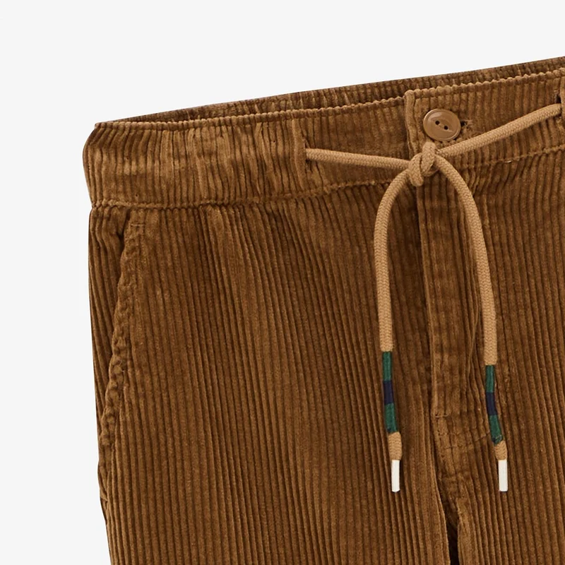 Pantalon 549 velours côtelé regular taille élastiqué garçon marron noisette