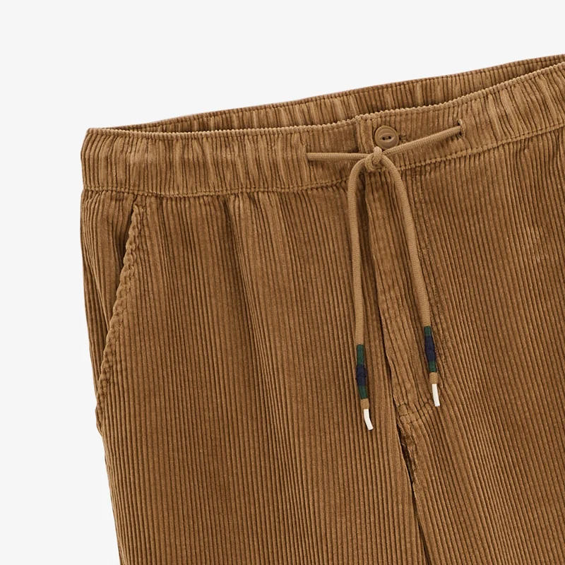 Pantalon 549 velours côtelé regular confort taille élastiquée marron noisette
