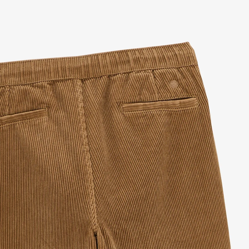 Pantalon 549 velours côtelé regular confort taille élastiquée marron noisette