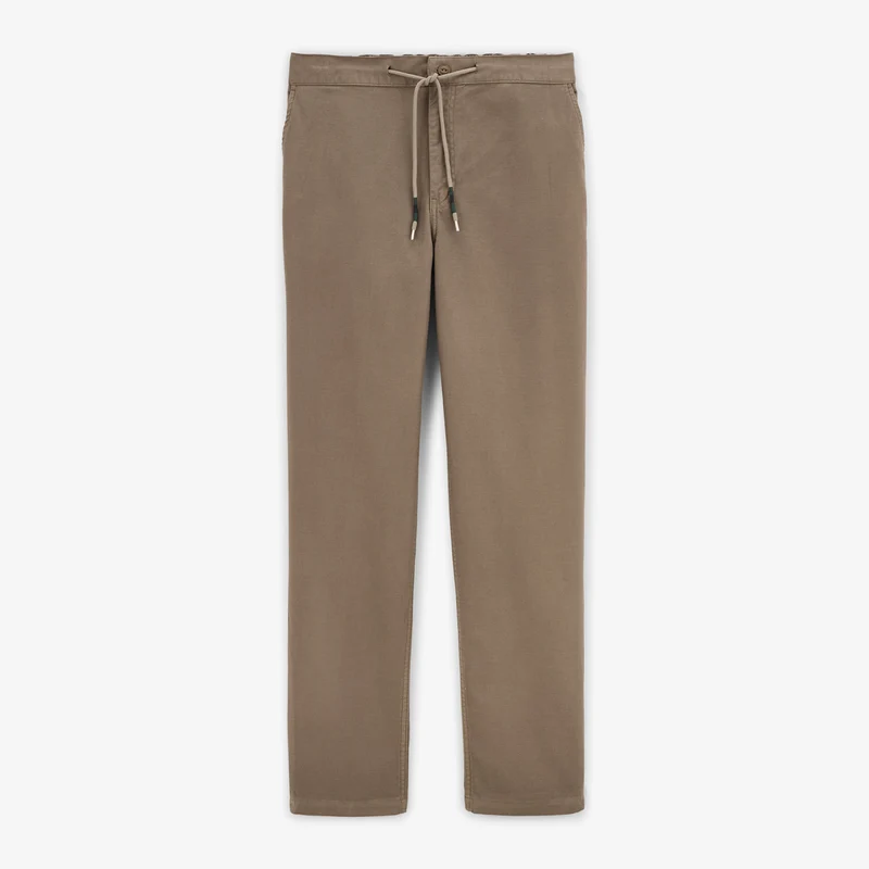 Pantalon 555 taille élastique coupe large shitake en coton