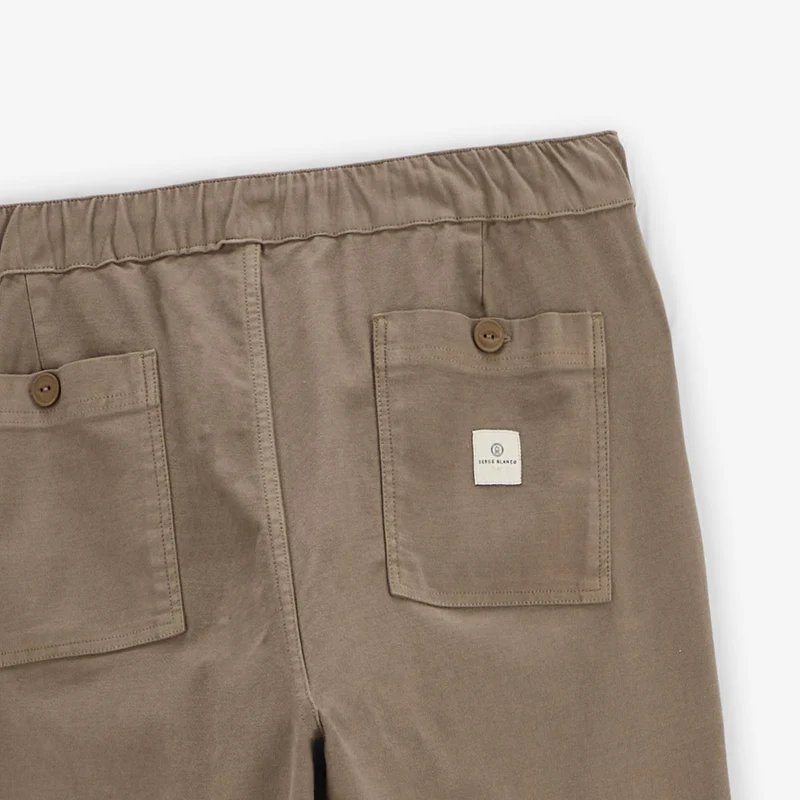Pantalon 555 taille élastique coupe large shitake en coton