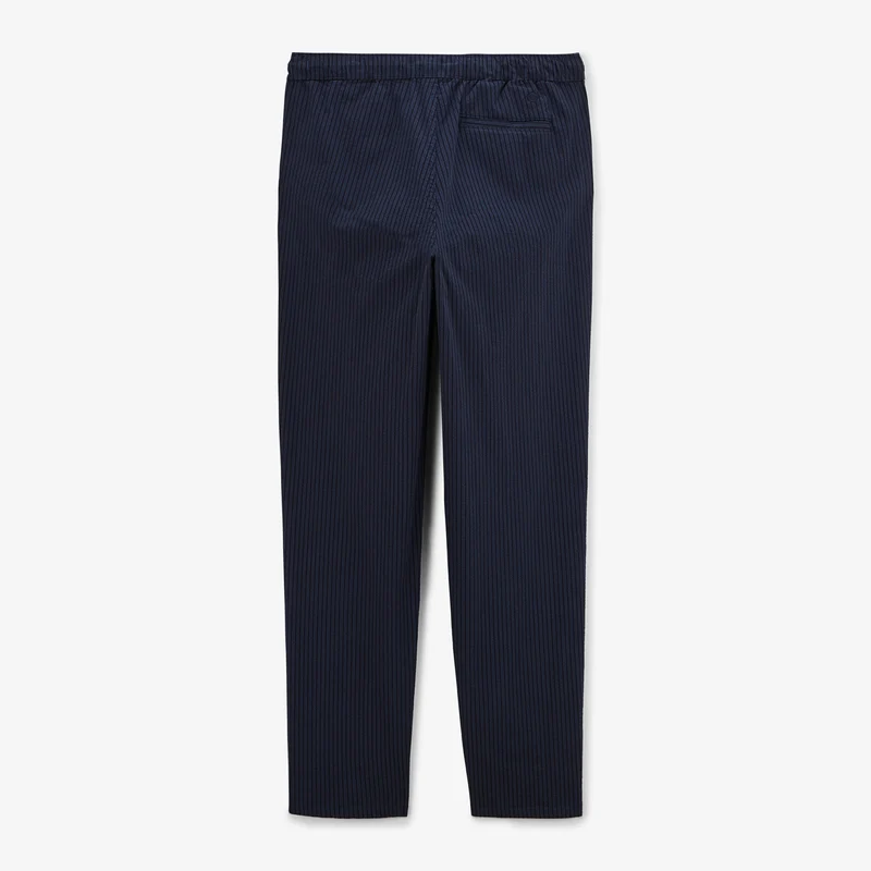 Pantalon 554 coupe large rayé bleu foncé en coton