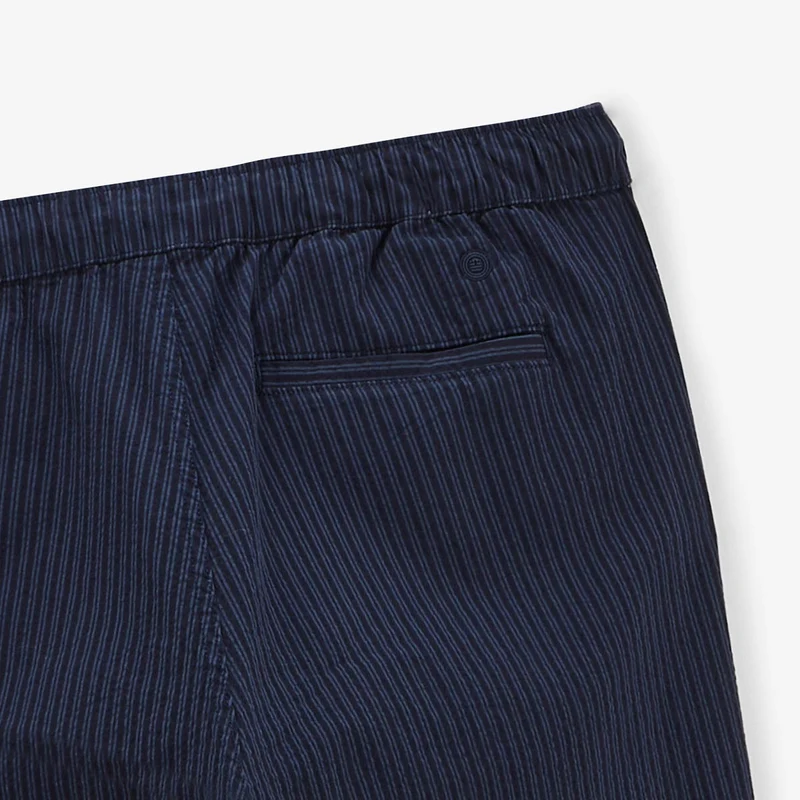 Pantalon 554 coupe large rayé bleu foncé en coton