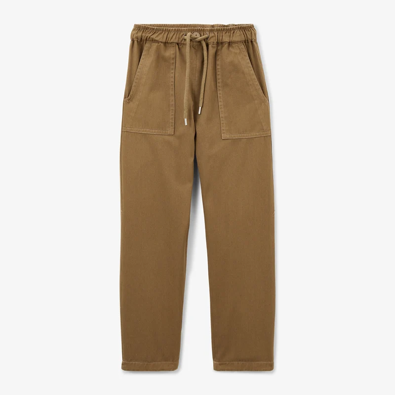 Pantalon 550 coupe large garçon marron shitake