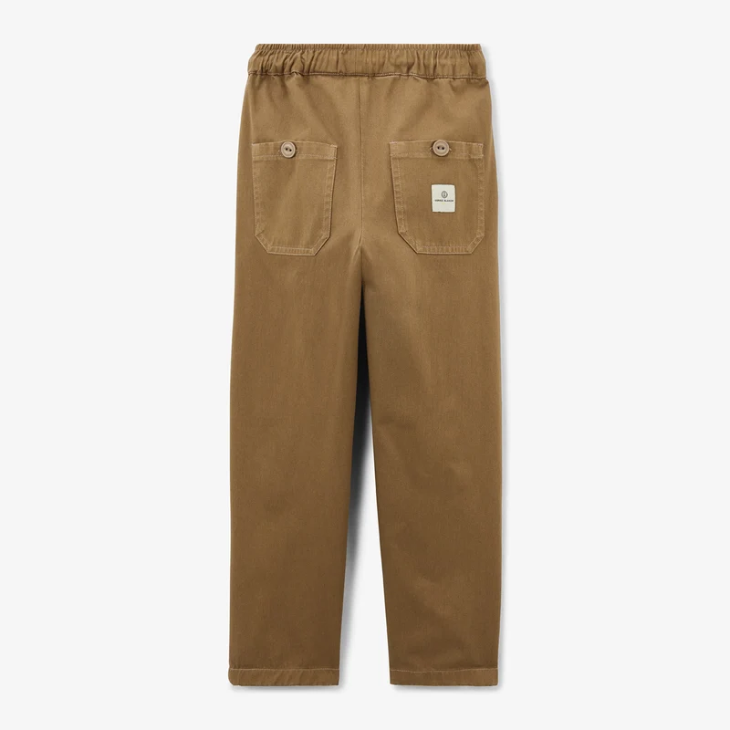 Pantalon 550 coupe large garçon marron shitake