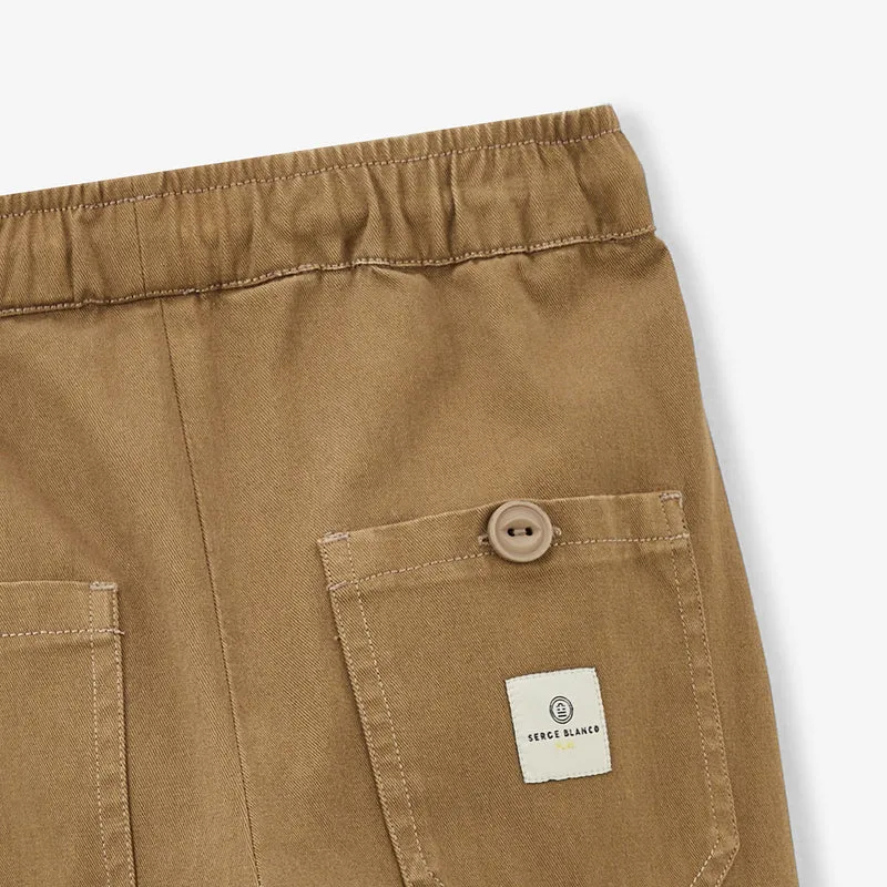 Pantalon 550 coupe large garçon marron shitake