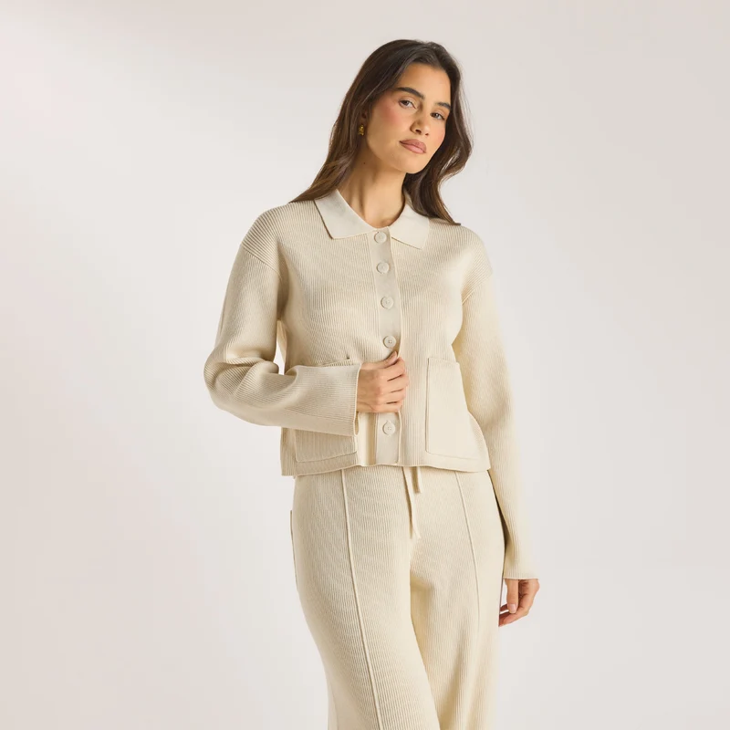Chemise Oversize en Tricot - Crème
