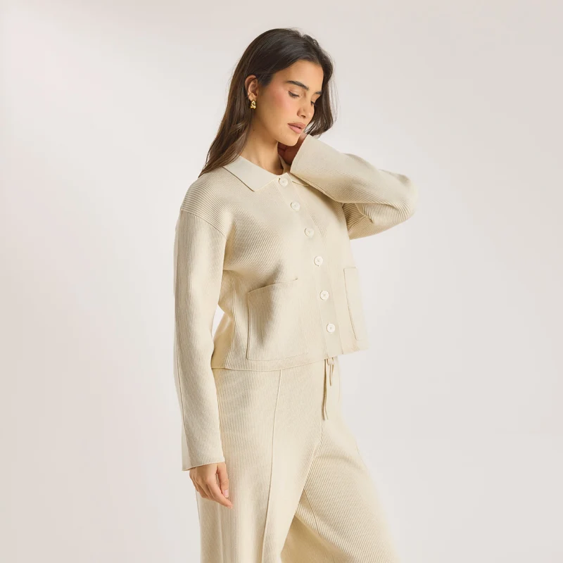Chemise Oversize en Tricot - Crème