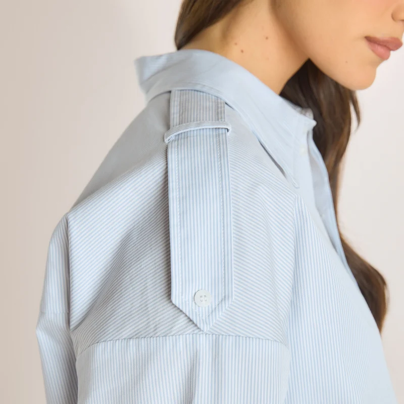 Chemise Asymétrique - Rayures Bleues