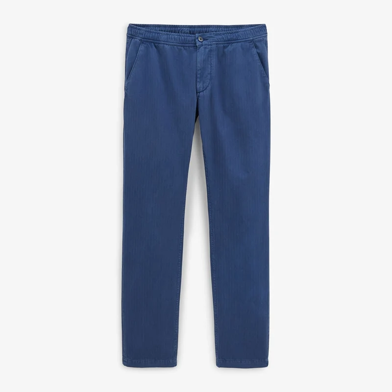Chino 743 élastiqué à chevrons bleu nation coupe large