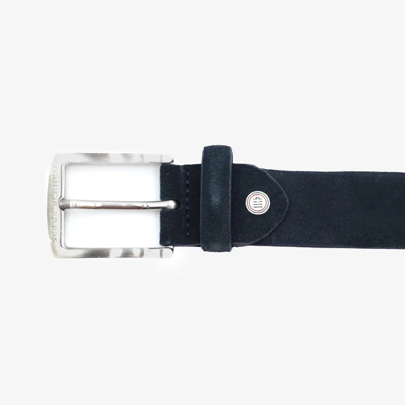 Ceinture en nubuck réglable bleu marine