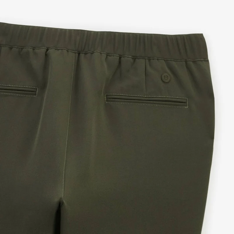 Chino coupe regular stretch taille élastiquée vert kaki 549