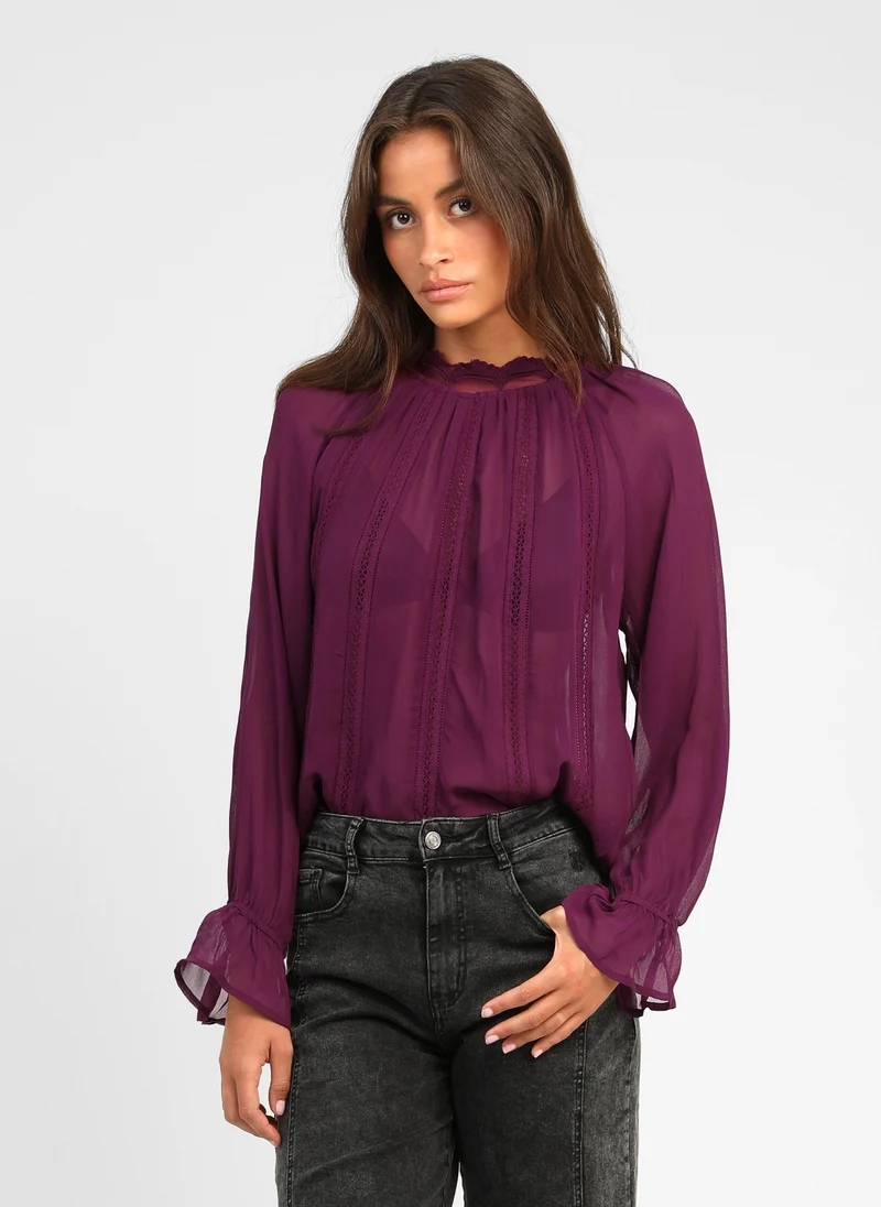 BLOUSE SALOUNA aubergine