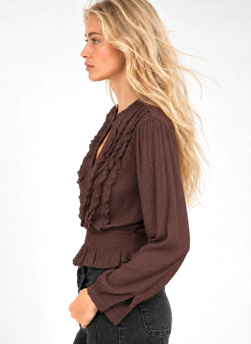 BLOUSE SADIANE marron