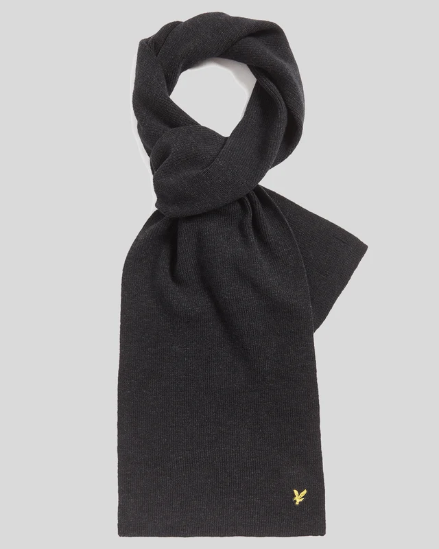 Lambswool Blend Ribbed Scarf