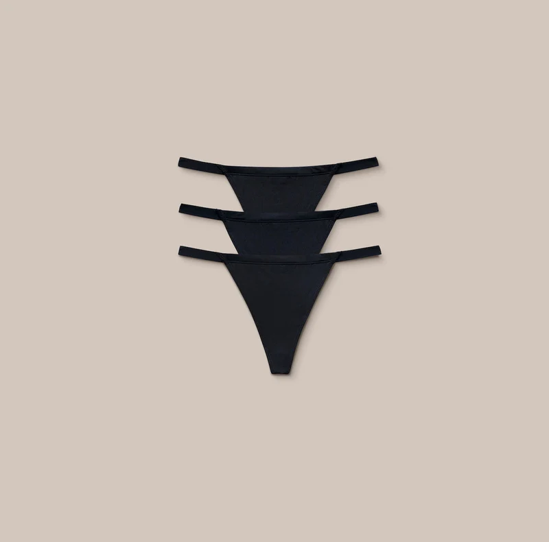 Basic G-Strings (Pack de 3) - Noir