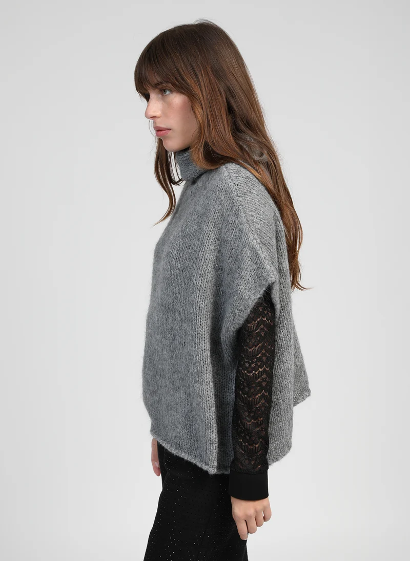 PULL LOKO gris chiné