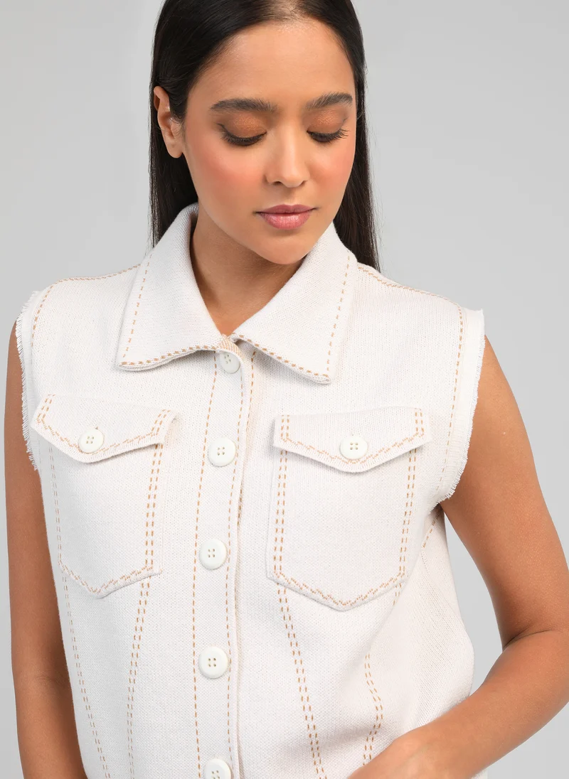 GILET LEWOODY ecru