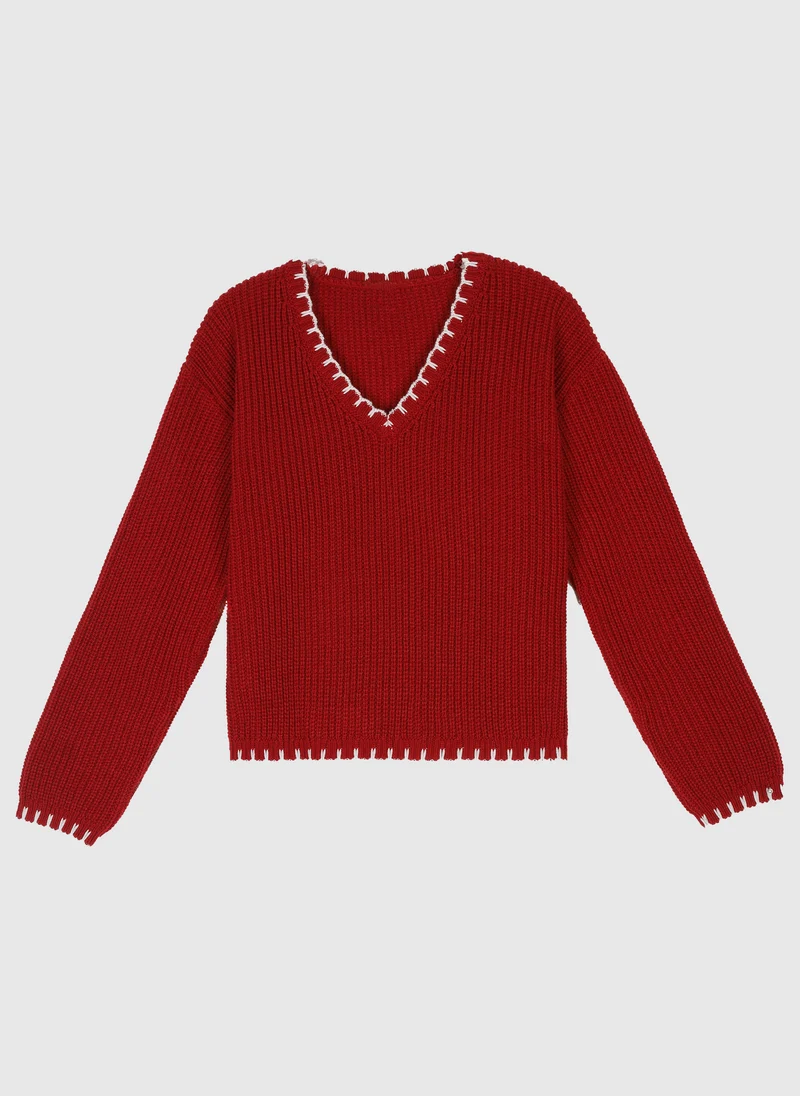 PULL VALENTINE rouge